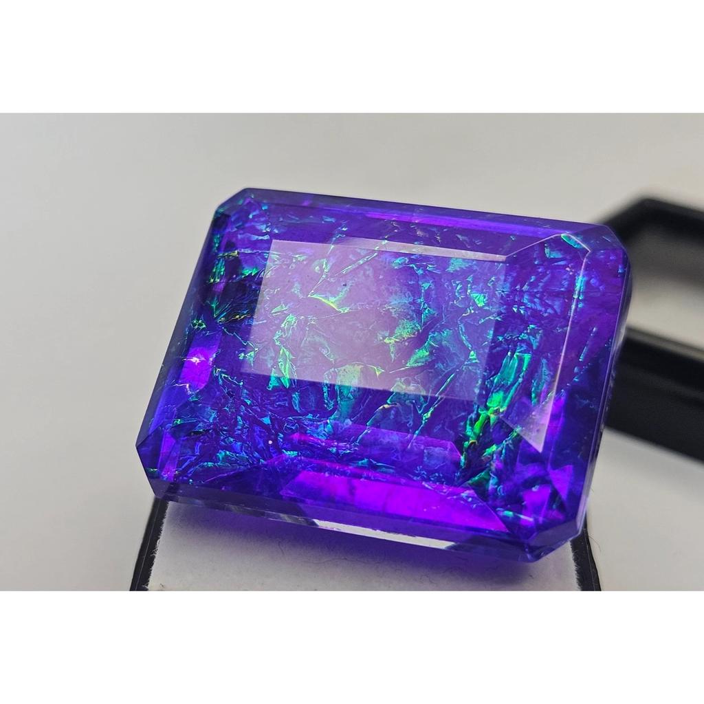 Monarch Fire Opal Natural 70+ Ct Emerald Cut Fabulous Certified Loose Gemstone