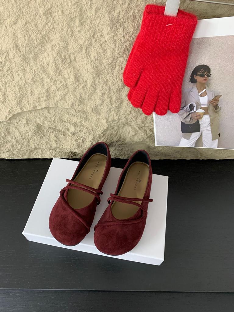 Sheepskin Version! Retro Round Head Leopard Print Beanie Shoes Women's Word with Ballet Grandma Shoes Flat Mary Jane Shoes