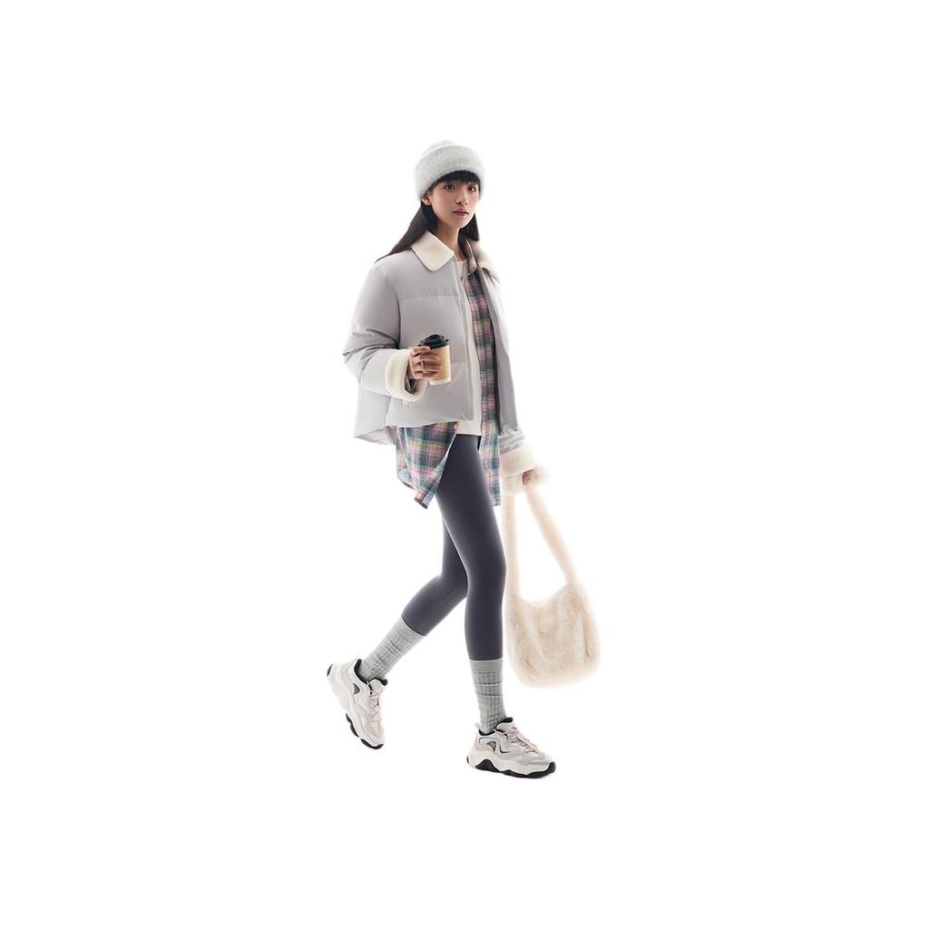 Anta Gradient Zipper Collar Comfortable Breathable Versatile Casual Down Jacket Women Outerwear Cloud-Gray 962448904-1