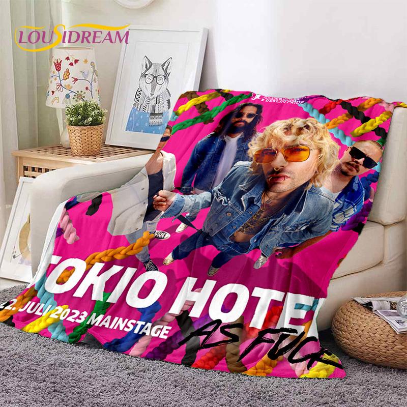 3D Rock Band Tokio Hotel Bill Kaulitz Soft Flannel Blankets,Throw Blanket Comfortable Blanket for Picnic Beds Sofa Home Bedroom