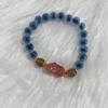 Women's Light Luxury Blue Sugar Agate & Strawberry Crystal Pixiu Bracelet - Love-Attracting Gift for Bestie