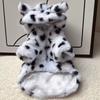 Warm Lining Dog Fur Coat Leopard Print Cat Clothes Comfortable Dog Sweatshirt  Medium Dog Breeds