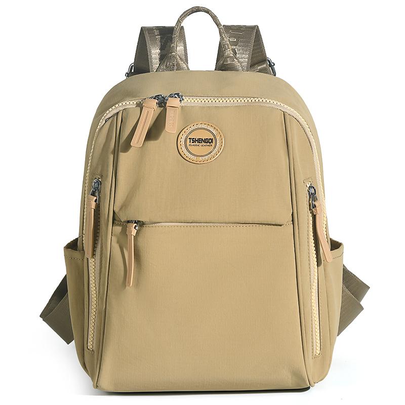 Women's Nylon Backpack with Multiple Zipper Pockets Large Capacity School Bag for Students Daily