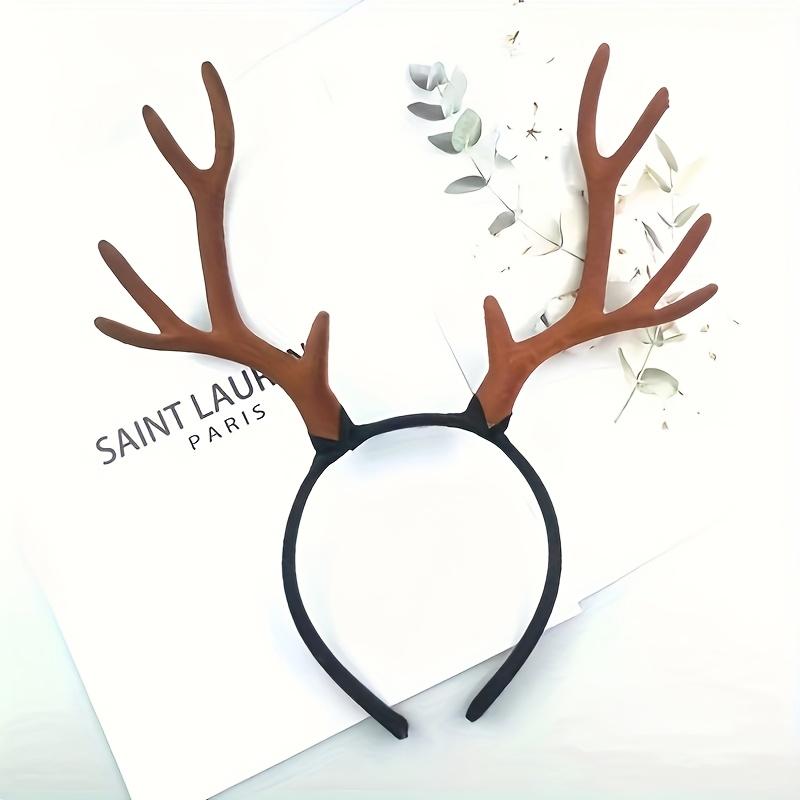 

1 Элегантная и милая заколка для волос в виде рогов - Хэллоуин Мультяшные рога, Одиночный Рождественский Зимний Тематический Аксессуар для украшения вечеринки светло-коричневого