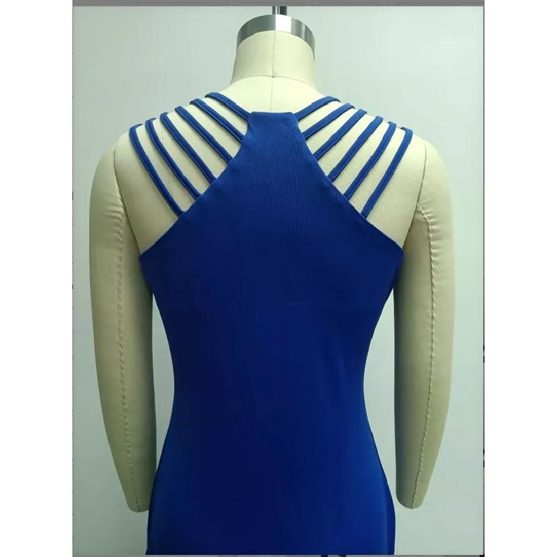 Kvinners Ermeløs Hot Diamond Splitt Lang Festkjole