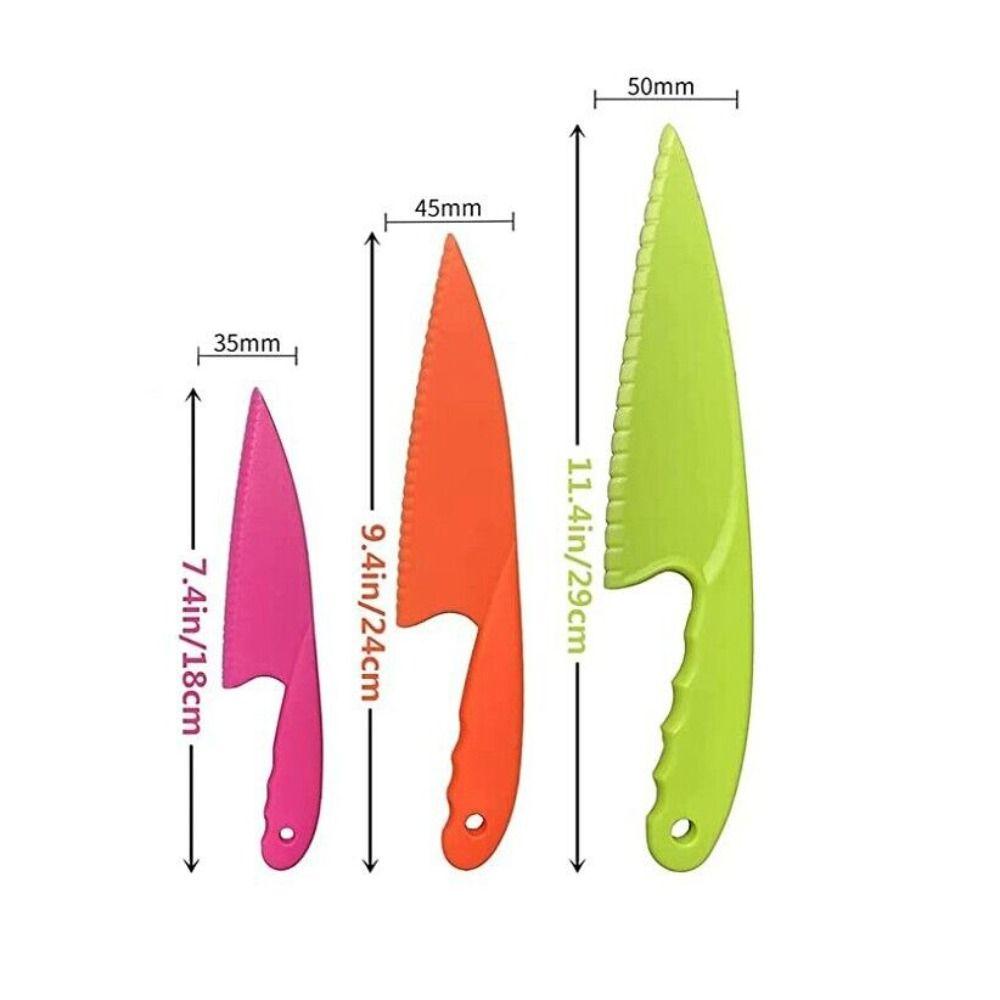 3 Pcs New Bread Knife Safe Fruit Knives Toy Knives Plastic Kids Kitchen Knife