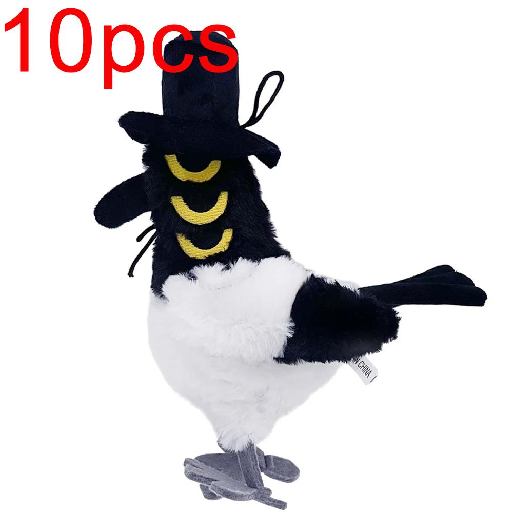 10PCS Anime Kpop Demons Hunters Plush Adorable Purple Tiger Black Cap Magpie Featuring 3 Eyes Monster Hunt Girls Group Doll Designed For Fans Gifts