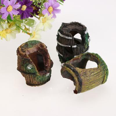 Artificial Barrels Resin  Ornaments Unique Design Bright Colors Landscaping Decor Mini Hiding Cave