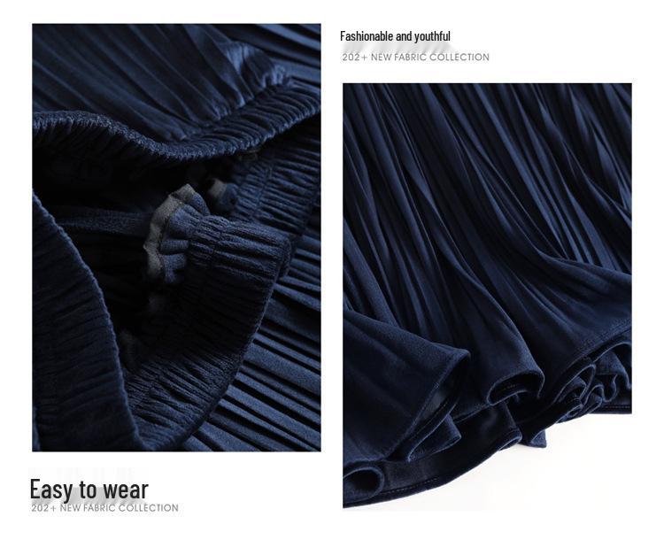 Brand Velvet A-Line Midi Skirt: Women's 2025 Autumn/Winter Elastic Waist, Slimming, Fashionable, Versatile Long Skirt