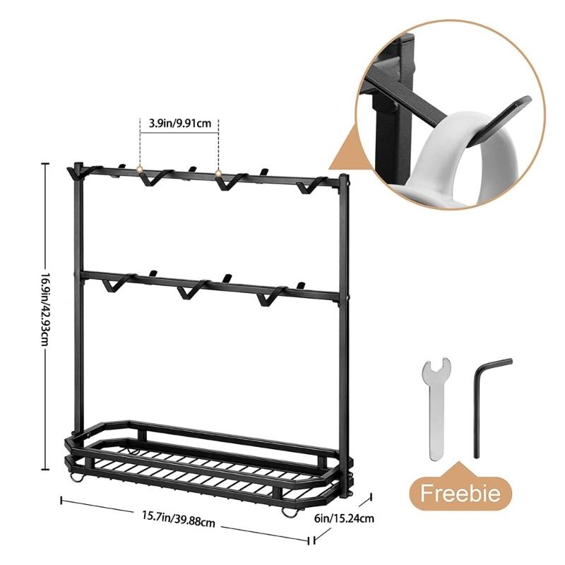 Elegant Countertops Coffee Cup Stand with 2 Tiers and 14 Hanging Hook for Mugs Kitchen or Teas/Coffee