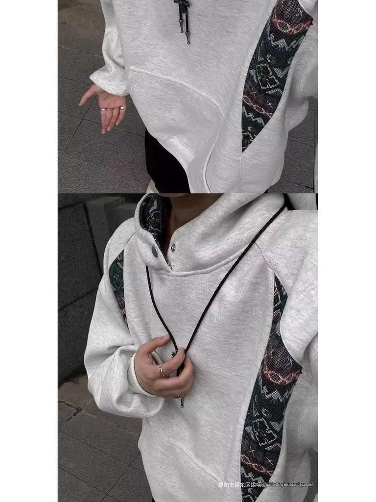 2025 Men's Autumn/Winter Patchwork Hooded Sweatshirt
