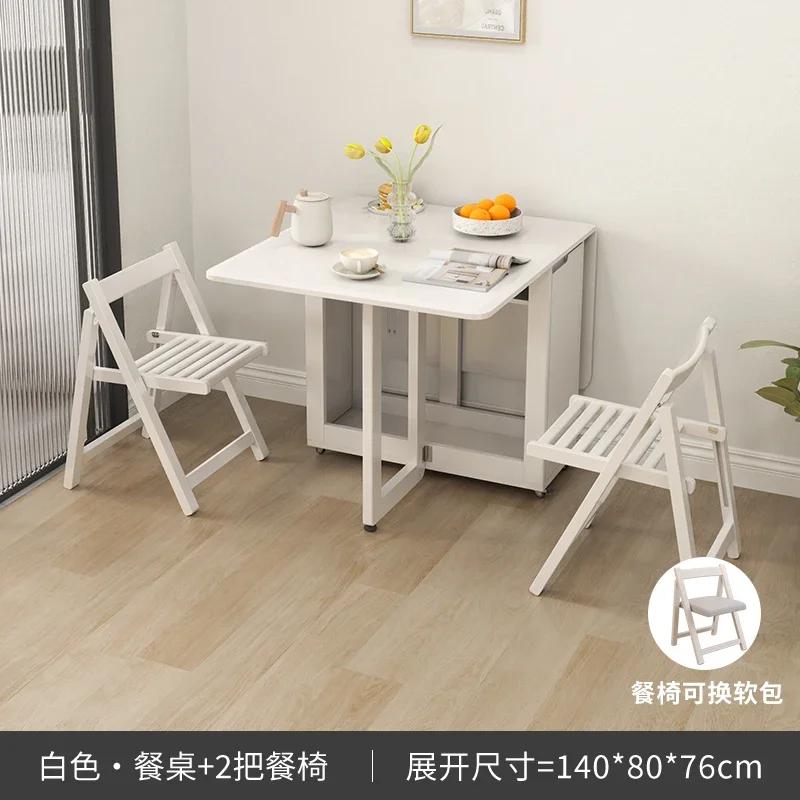 For Folding Dining Table Set 6 Chairs Luxury Modern Space Savers Minimalist Dining Table Nordic Table À Manger Kitchen Furniture