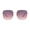 Dior Logo Decorated Square Sunglasses Women sunglasses Gold DCANS1UXR-B0G2