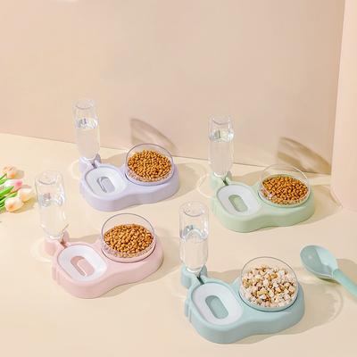 Nova tigela de água prática para animais de estimação, ecológica, tigela de plástico para gatos, tigela anti-virada para gatos, grande capacidade
