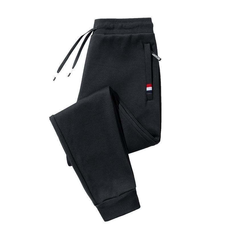 Men's Fleece-Lined Winter Sweatpants - Lambswool Plus Size, Loose Fit, Straight-Leg Casual Pants