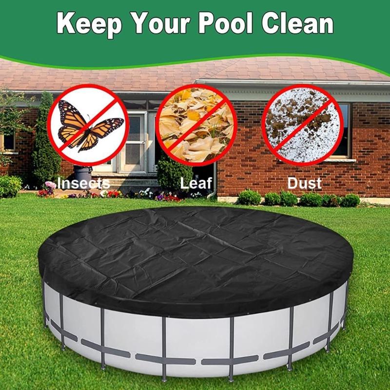 Heavy Duty 18FT Round Pool Cover Heavy Duty Waterproof Round Pool Cover for Above Ground Pool Windproof Rope Dustproof