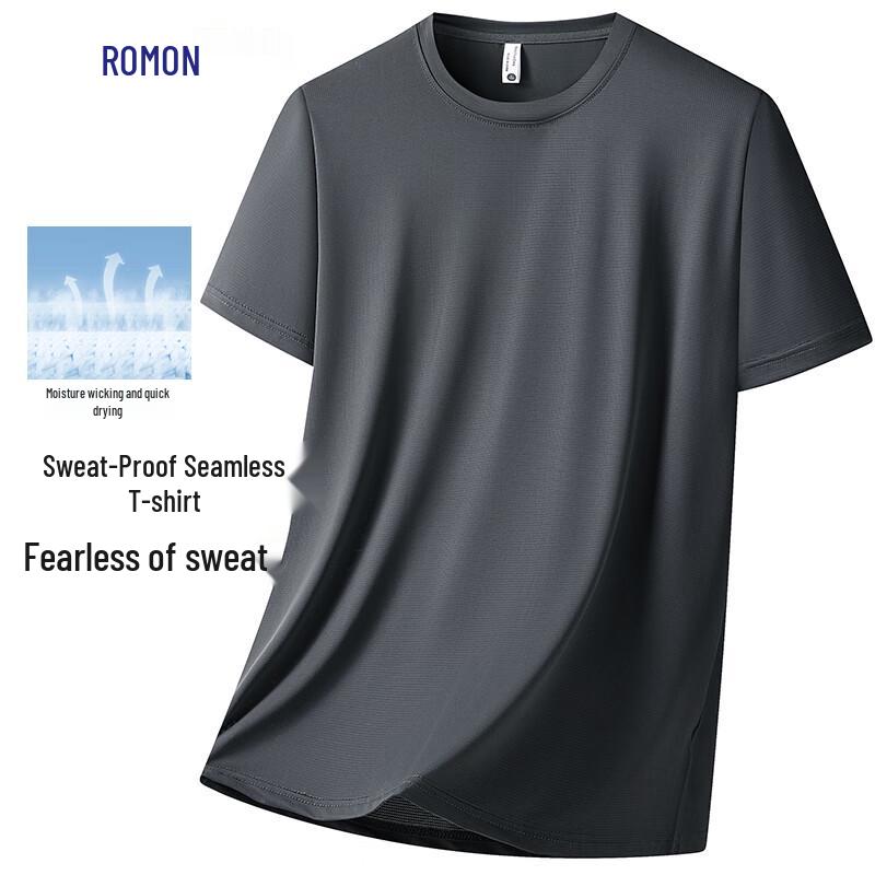 ROMON Men's Quick-Dry Seamless Short Sleeve T-Shirt