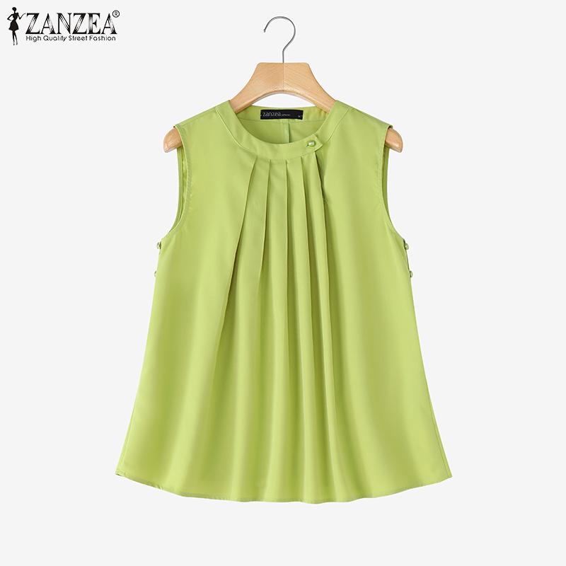 ZANZEA Women Casual Round Neck Loose Summer Sleeveless Tank Tops