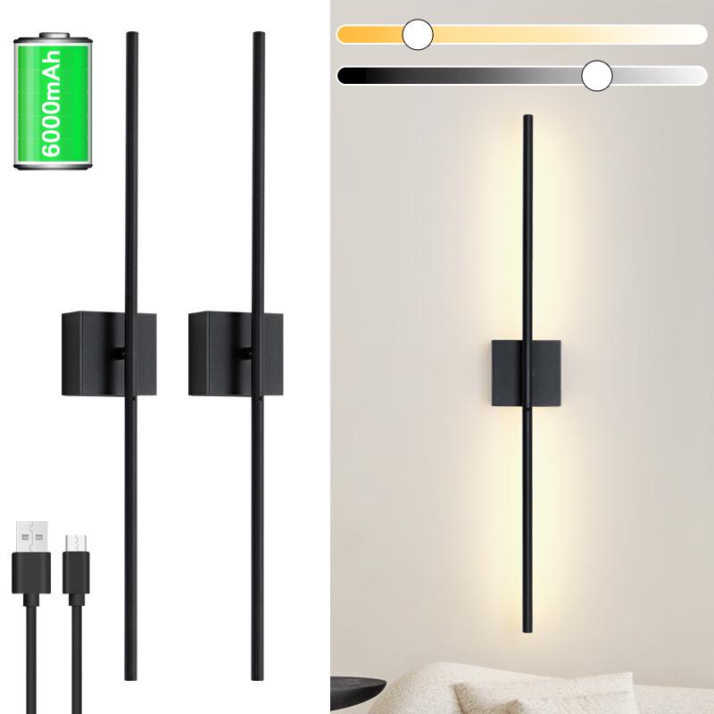 Lux Rechargeable LED Wall Lamp for Living Room & Bedroom – Sleek Linear Design, No Wiring Needed