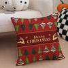 Merry Christmas Art Cushion Cover Throw Pillow Cover Hidden Button Durable Polyester Chair Cushion