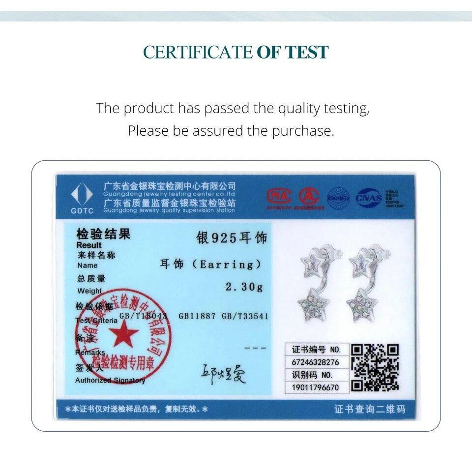 Bamoer White Gold Plated Star Earrings, Solid 925 Sterling Silver Hypoallergenic Earrings for Women Cute Girls' Studs