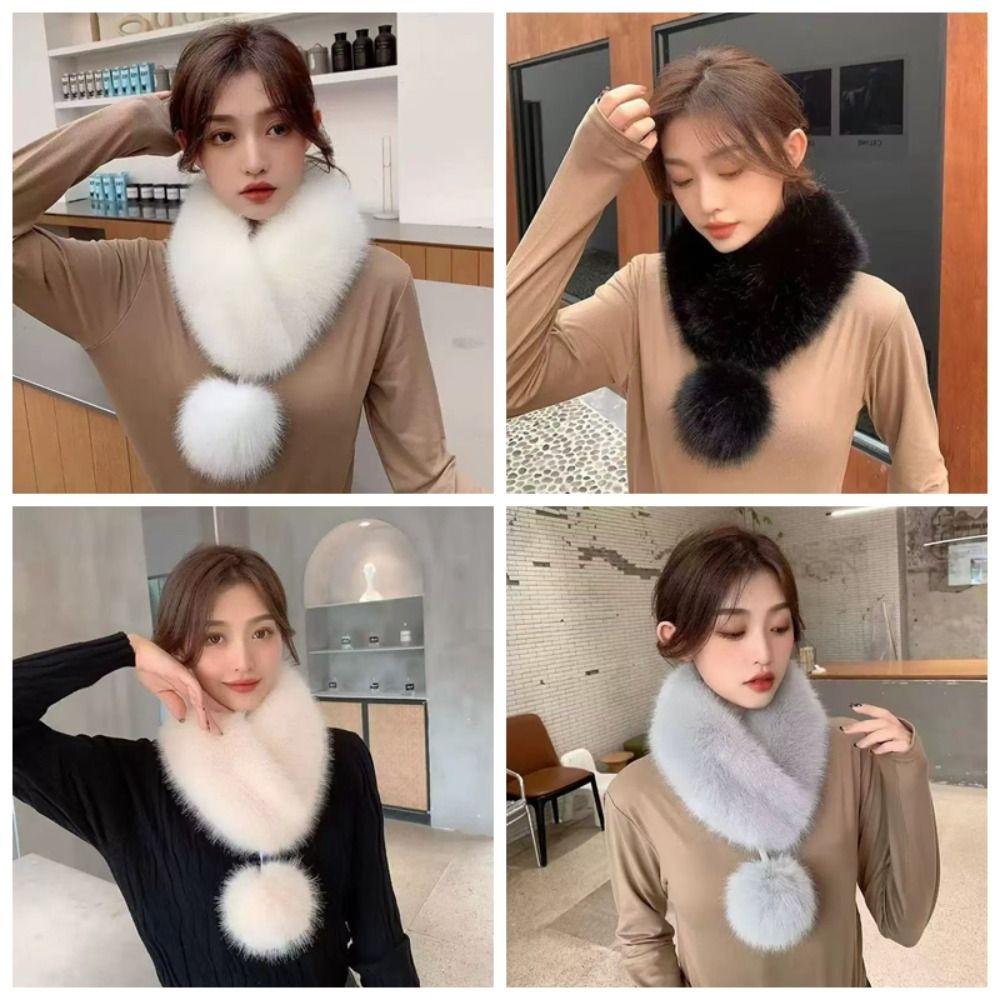Plush Neck Warmer Snood Thickened Winter Neck Wrap Fashion Fur Collar Trim Autumn Winter