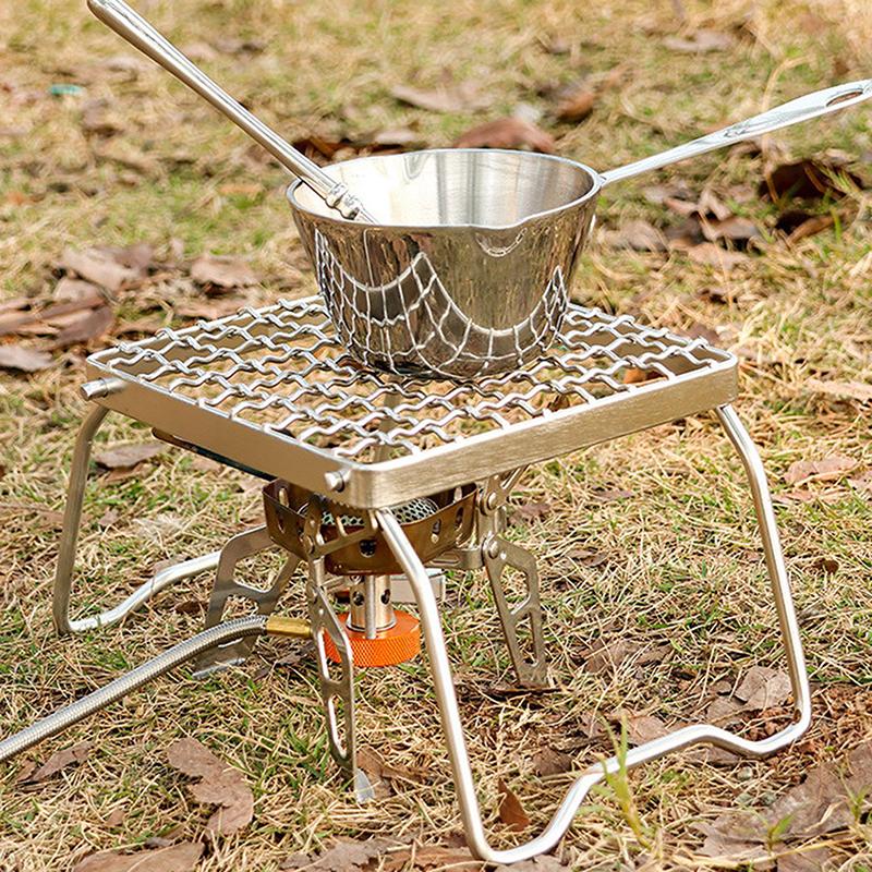 Outdoor Stainless Steel Camping Grill Portable Foldable Mini Grill Rack Burner Stove Stand For Picnic Cooking Camping Equipment