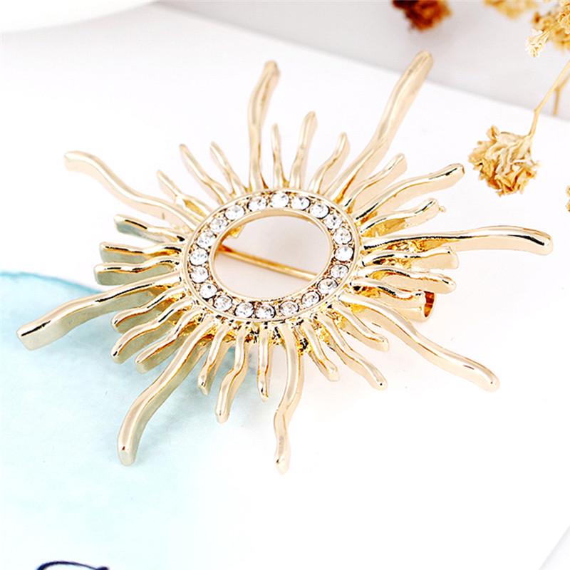 Enamel Sun Brooch Pin Women   Scarf Coat Brooch Weeding Jewelry
