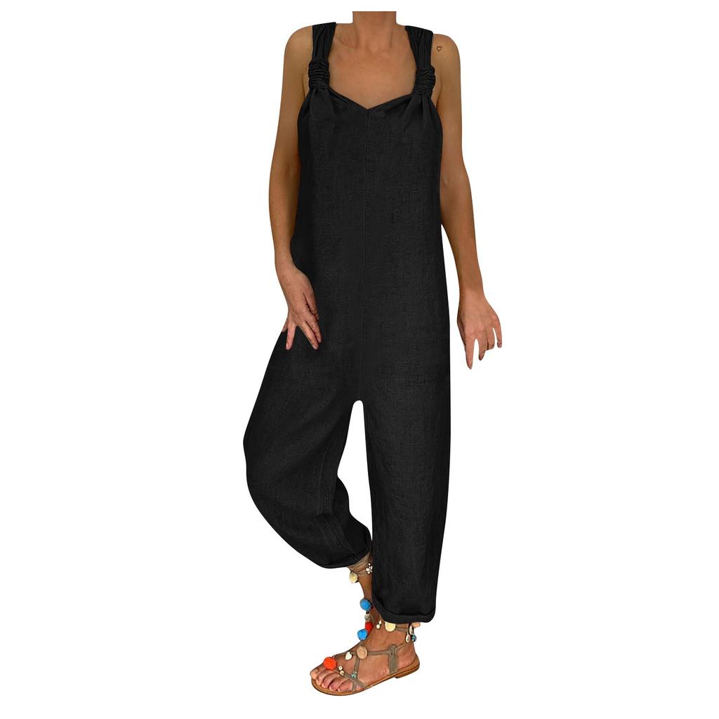 Mode Retro Bohemian Art Lose Lässige Große Leinen Hosenträger Hosen Overalls
