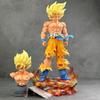 Jt Statua Dragon Ball Z Figura di Son Goku Teste Sostituibili Base a LED Super Saiyan Goku 2.0 Action Figures Modalità Collezione Giocattolo Regalo