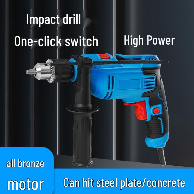 Multifunctional Electric Impact Drill with Pistol Grip - 220V Handheld Drill & Screwdriver for Household Use