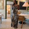 Women's Clothing 2026 Summer New Fashion V-Neck Tie Ruffle Tank Top Printed Wide-Leg Pants Set