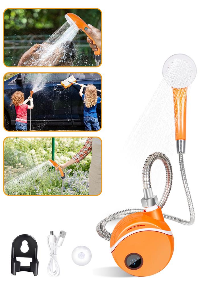 Portable Outdoor Shower Set,Camping Shower Pump RV Outdoor Shower Kit Camp Shower 2000MAH Lithium Battery Shower Kit