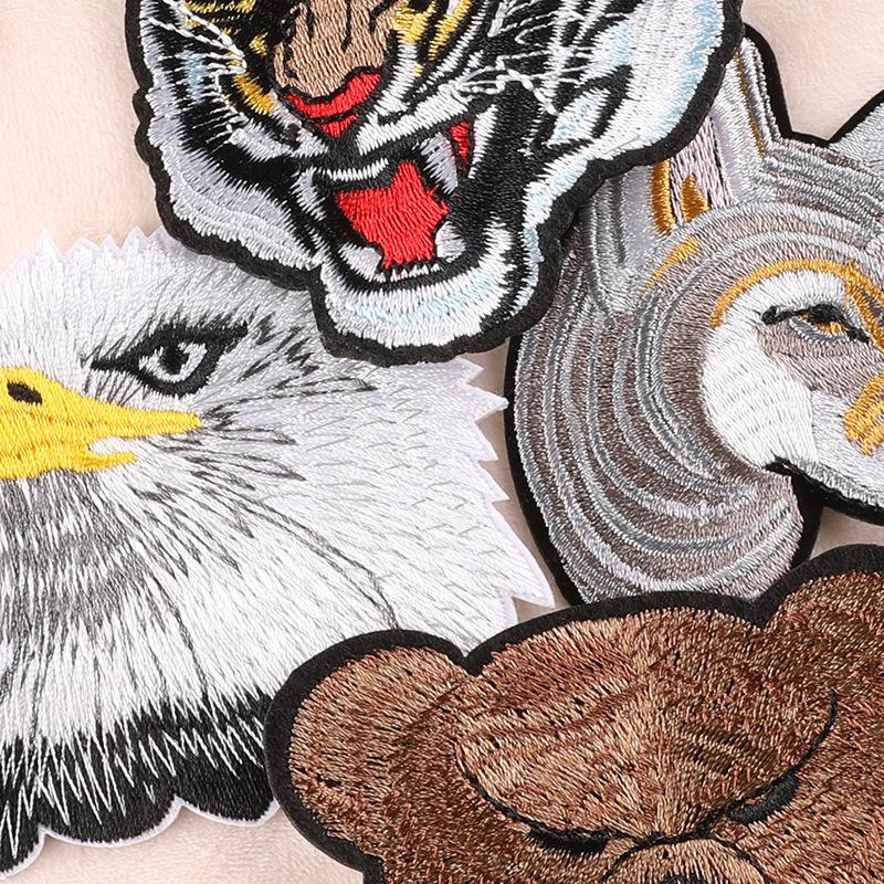 Clothing accessories wolf dog eagle tiger animal patch sticker clothing accessories embroidery logo badge embroidery cloth sticker