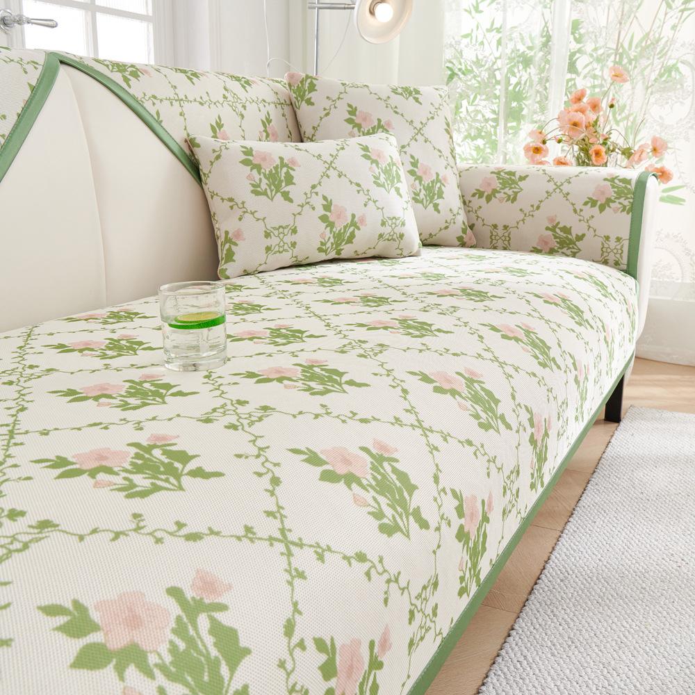 Summer Sofa Cushion New  Summer Ice Silk Mat Seat Cushion Non-Slip Leather Sofa Cover Cover Cloth Ice Cushion