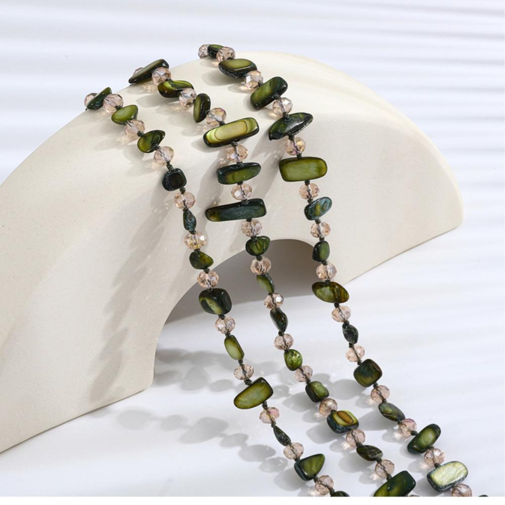 Geometry Shell Bead Necklace Ethnic Style Sweater Chain Women Bohemian Style Necklace  Party