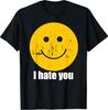 Ich hasse dich Retro Vintage Gelbes Glückliches Lächeln Gesicht Ich hasse dich T-Shirt