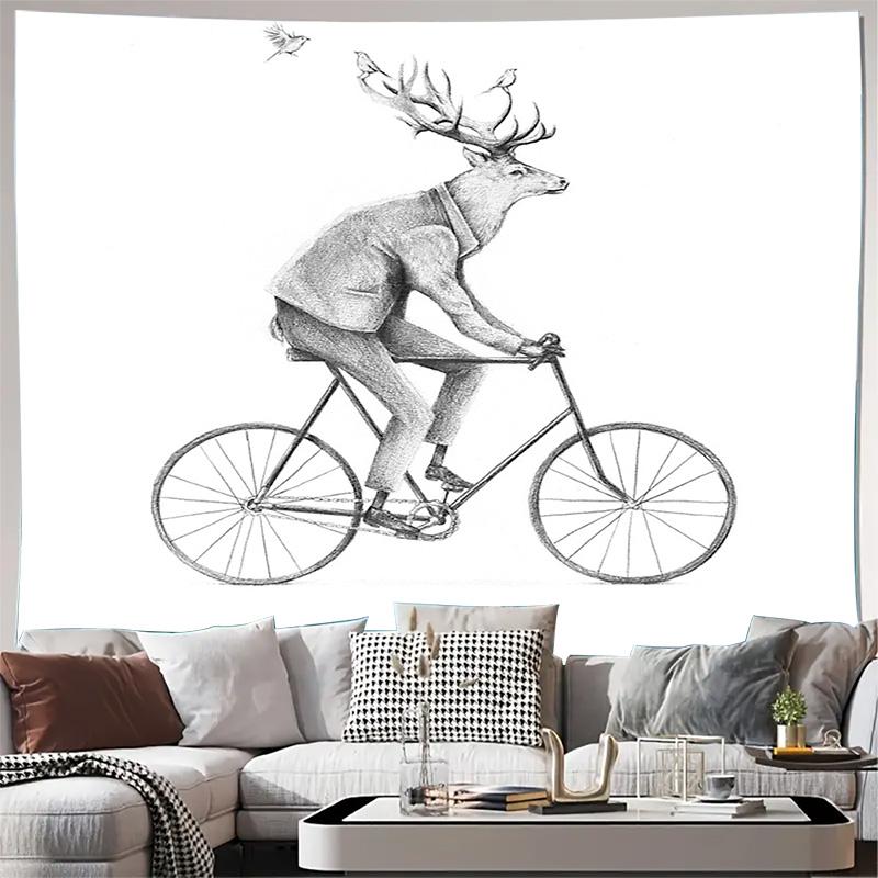 Vintage Bicycle Tapestry Wall Hanging Bohemian Decor Cycling Art Room Aesthetic Dorm Wall Decor Mountain Bike Lover Gift Modern