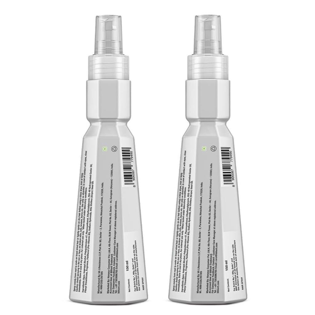 Bblunt Hot Shot Heat Protection Hair Mist 150 Ml X Pack of 2 for Men & Women Upto 230° C