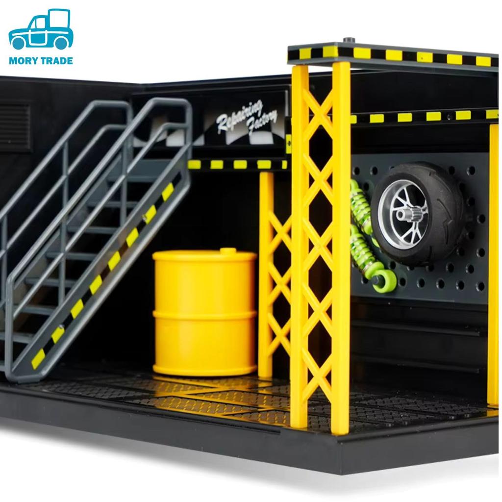 MORYTRADE Model Garage, 24cm Wide, 1/12 Scale, Motorcycle/Miniature Car Display, Tabletop Display