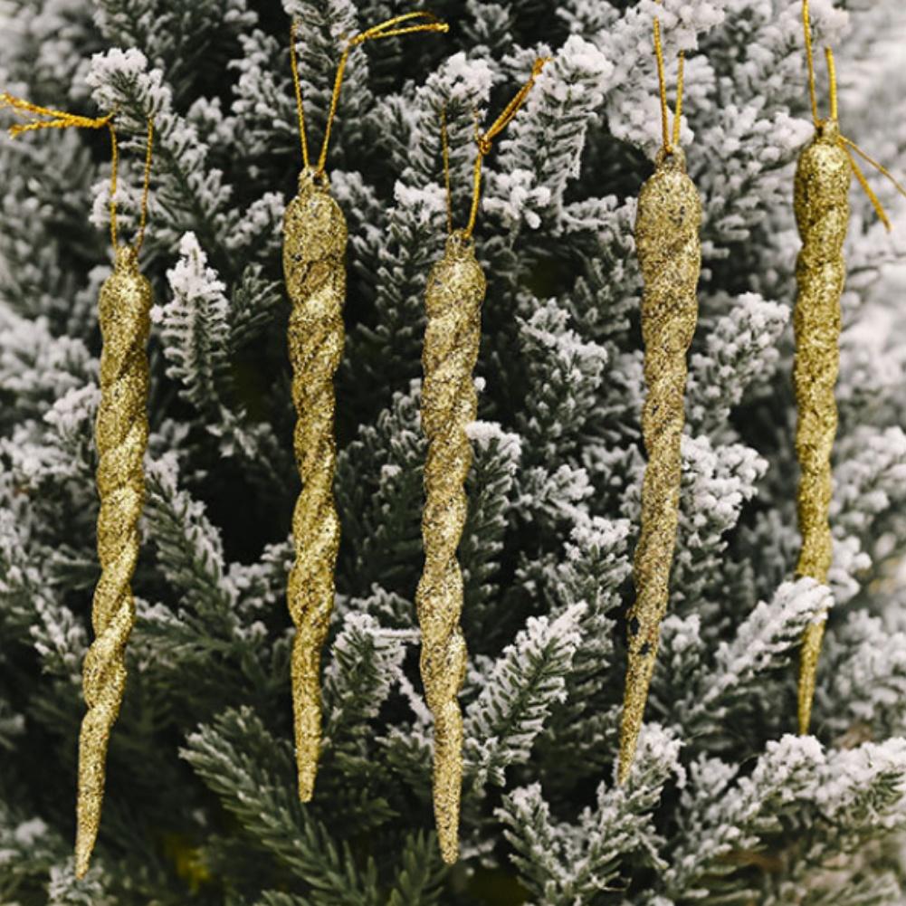 5 ks Zimní párty závěsné ozdoby s designem ledové rampouchy pro vánoční stromek a sváteční vnitřní venkovní dekoraci