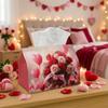 2D Flat, 1pc Rose Heart Basket Tissue Box, Made of Durable Fabric, Suitable for Kitchen, Living Room, Bedroom, And Car, Ideal for Home And Party Decor