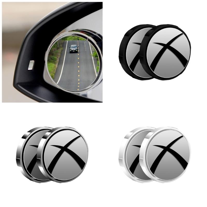 2pcs Suction Cup Type Blind Spots Mirrors 2inch Round Glass Convex Mirror Side Rear View Mirror for Car SUV Automotive