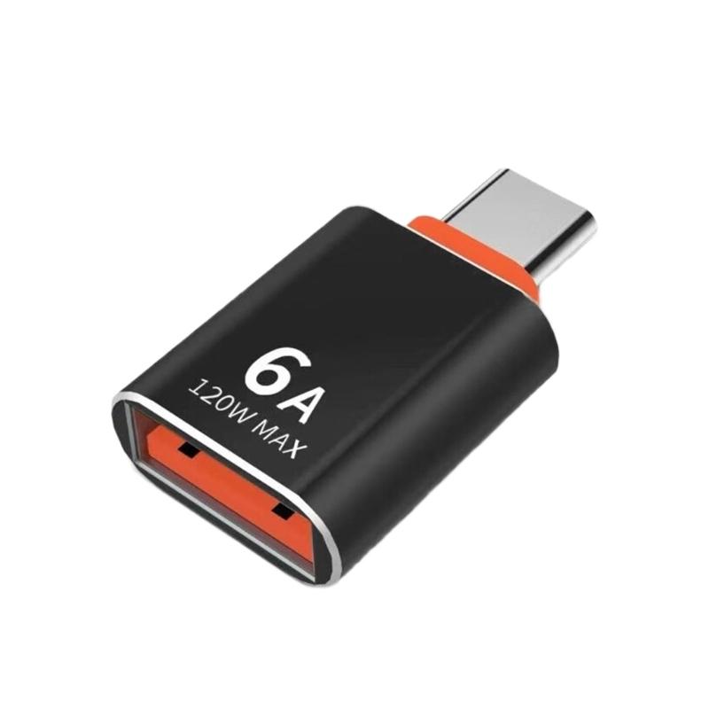 Durability Metal Type C To USB Adapter OTG Converter For Fast Data Transfer 120W 6A Charging And Device Connectivities