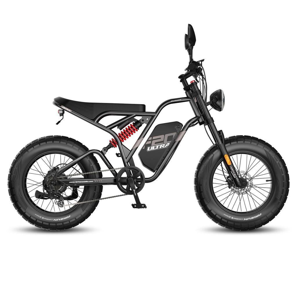 FAFREES F20 Ultra Elektrické kolo 750W Motor, 48V 25Ah Baterie, 20*5,0 Palcové Tlusté Pneumatiky, Mechanické Brzdy, Dojezd 80-100KM, E-bike s Dvojitým Odpružením
