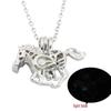 Luminous Black Night Glow Pony Pendant Necklace with Hollow Bead Design