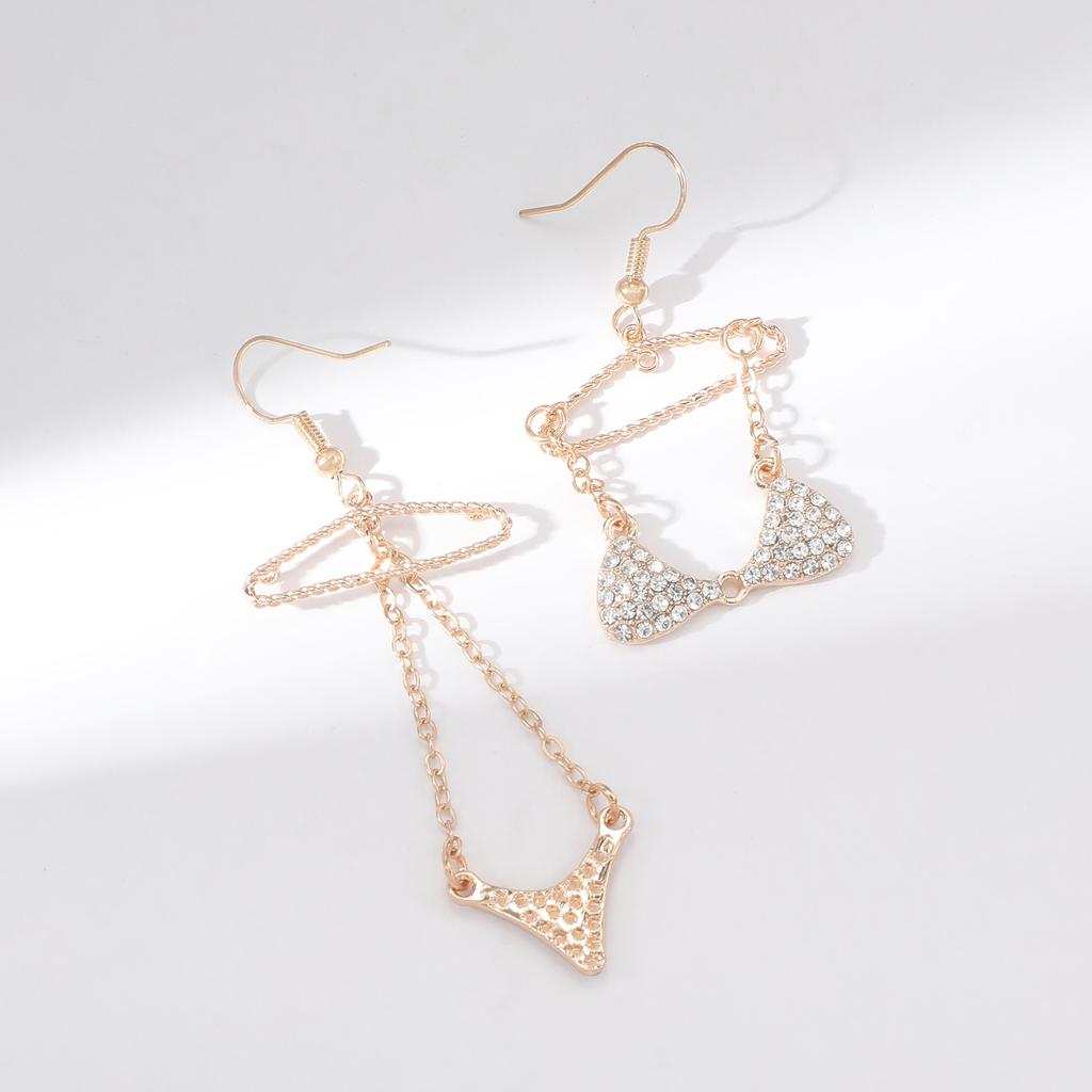 Creative Personality Punk Asymmetrical Earrings Zircon Bikini Earrings Women's Fashion Accessories