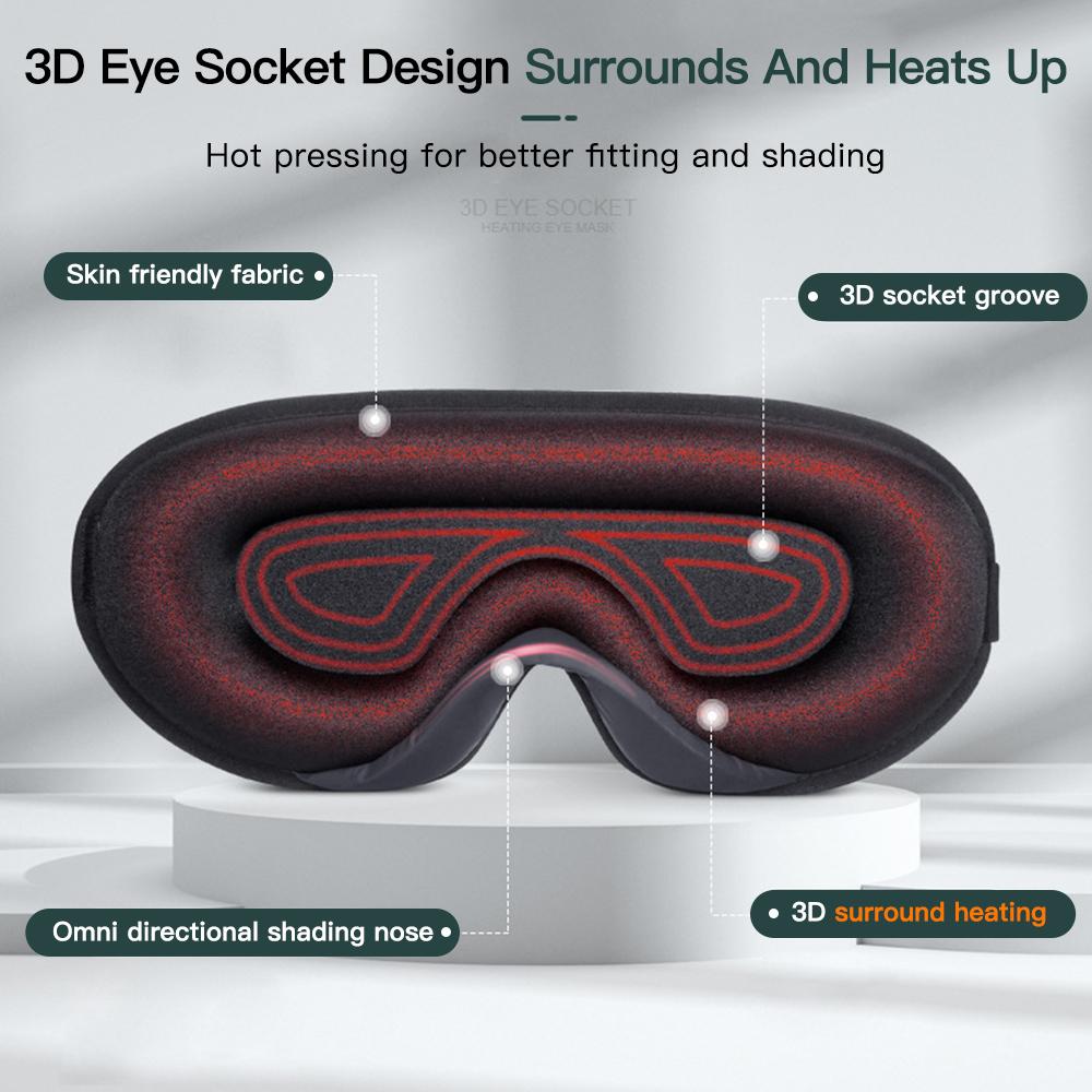 USB Heating Steam Eyeshade Sleeping Eye Mask Anti Dark Circle Eye Patch Eye Massager Fatigue Relief Sleep Travel Eye Shade Mask