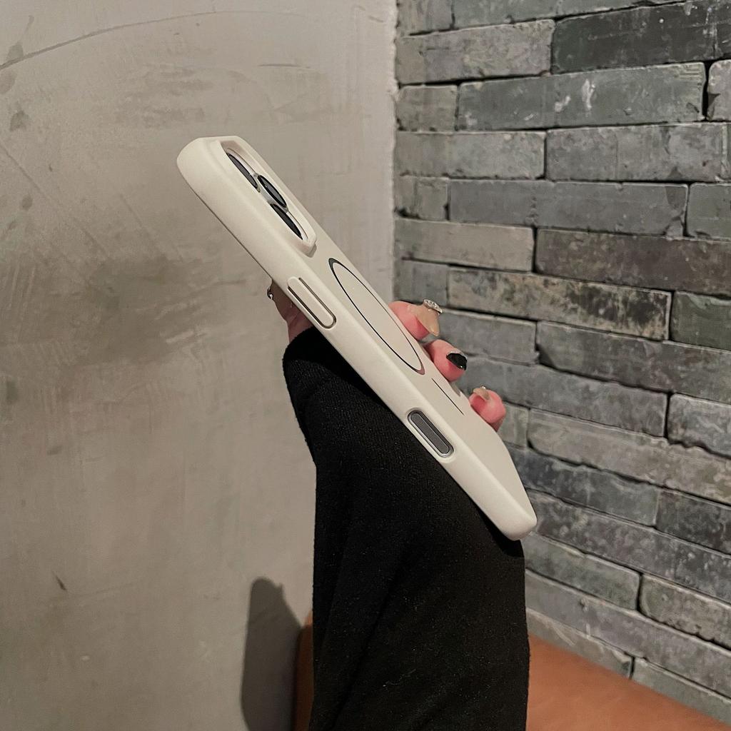 Applicable To IPhone16ProMax Thin Circle Magnetic Skin Absorbing Mobile Phone Case Apple 15 Matte 14 Fall Protection Case 13