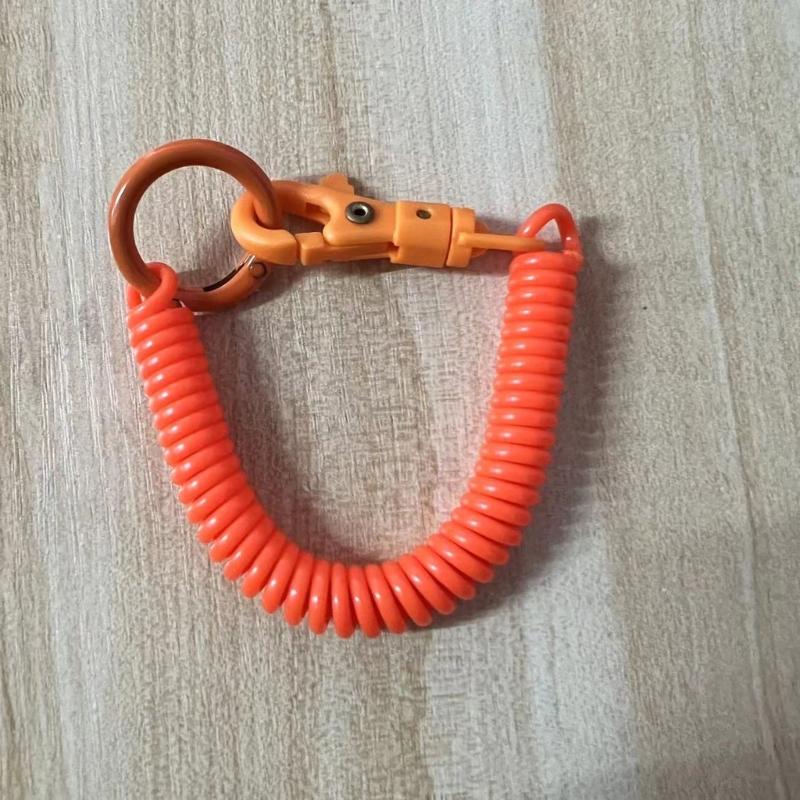 Dehnbarer Spiral-Schlüsselanhänger, Einziehbarer Schlüsselanhänger mit Spiralfeder Zinklegierung Schlüsselhalter Farben Schlüsselanhänger für Rucksack